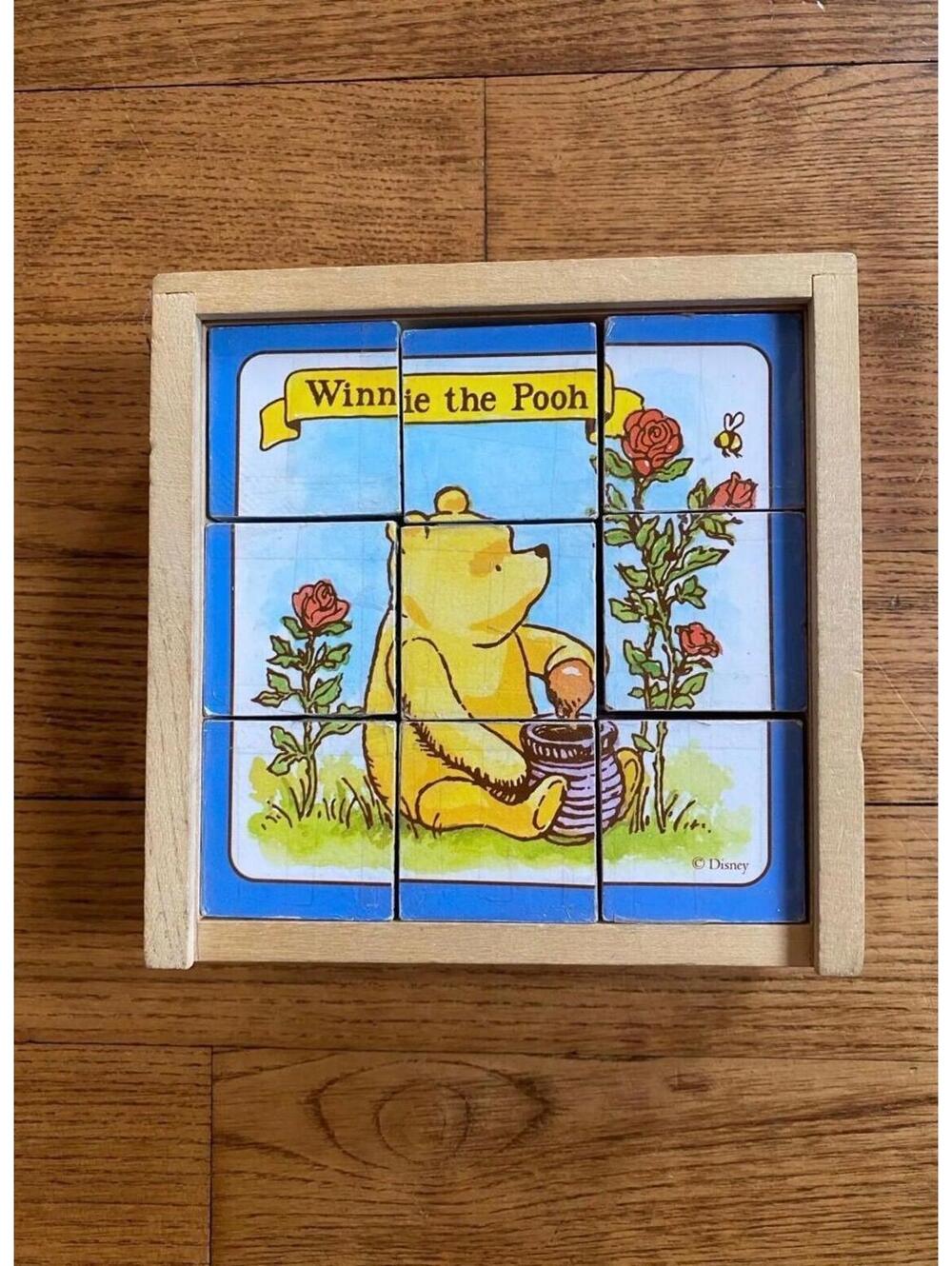 GUC Schylling OG Winnie the Pooh Wooden Cube Puzzle, 6 diff puzzle blocks